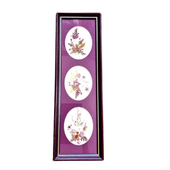 Vintage Framed Handmade floral Paper Collage art - Picture 10 of 13